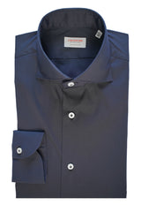 Blue Stretch Popeline Solid Shirt