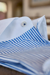 White Collar Striped Popeline Shirt