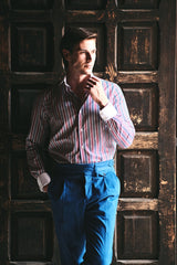 White Collar Striped Popeline Shirt