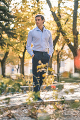 Azure Cotton Capri Collar Shirt