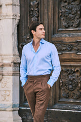 Azure Light Twill Solid Shirt
