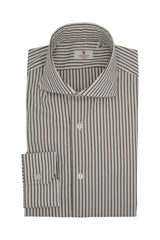 Narrow White and Brown Line Shirt - Outlet