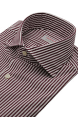 Brown Striped Popline Shirt - Outlet