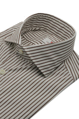 Narrow White and Brown Line Shirt - Outlet