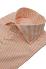 Narrow White and Salmon Line Shirt - Outlet
