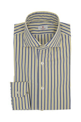 Narrow White Blue And Yellow Line Shirt - Outlet