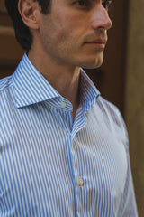 Striped Twill Shirt Azure