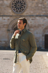 Camicia Safari Over in Flanella Verde Militare