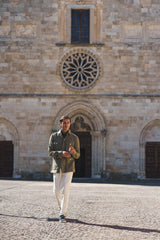 Camicia Safari Over in Flanella Verde Militare