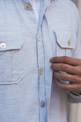 Camicia Over in Flanella Grigio Melange