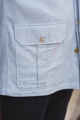 Camicia Over in Flanella Grigio Melange