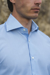 Dobby Shirt Azure Rhombs