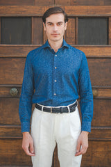 Damask Blue Denim Shirt