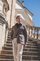 Camicia Safari Over in Flanella Marrone