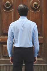 Camicia Dobby a Pois Azzurri