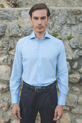 Dobby Shirt Azure Rhombs