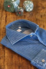 Embossed Denim Blue Shirt