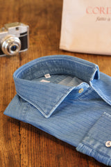 Embossed Denim Light Blue Shirt
