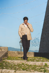 Camicia Safari Over in Flanella Beige