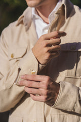 Camicia Safari Over in Flanella Beige
