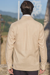 Camicia Safari Over in Flanella Beige