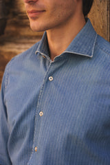 Embossed Denim Light Blue Shirt