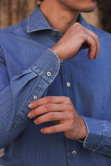Embossed Denim Light Blue Shirt