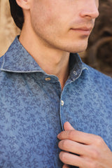 Damask Light Blue Denim Shirt