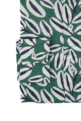 Green Palm Print Linen Blend Shirt - SAVE35