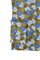 Green  Ibisco Print Linen Shirt - SAVE35