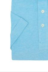 Polo Camicia Jersey Azzurra Fatta a Mano