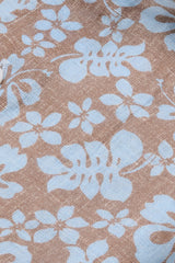 Brown Floral Print Linen Shirt - SAVE35