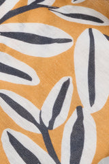 Yellow Palm Print Linen Blend Shirt - SAVE35