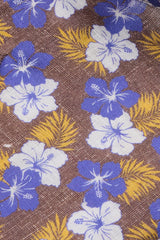 Brown Ibisco Print Linen Shirt - SAVE35