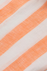 Bold Striped Linen Shirt Orange