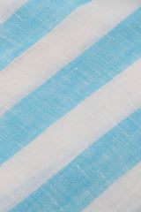 Bold Striped Linen Shirt Azure - SAVE35