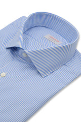 Camicia Righe Popeline Azzurra