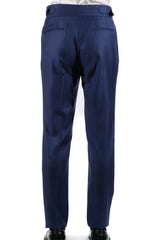 Blue pinstriped two-button suit - Italian Cotton - Handmade in Italy