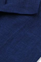 Blue Linen Bowling Collar Shirt
