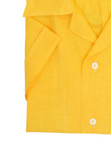 Yellow Linen Bowling Collar Shirt