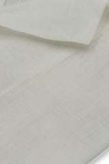 Camicia In Lino Con Collo Bowling Tinta Unita Bianca