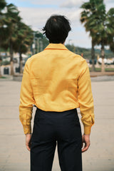 Camicia Collo Capri Tinta Unita Gialla