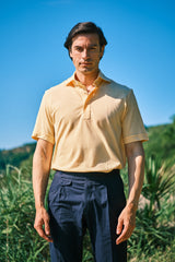 Polo Camicia Jersey Gialla Fatta a Mano