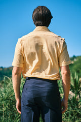 Polo Camicia Jersey Gialla Fatta a Mano