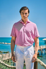 Polo Camicia Jersey Rosa Fatta a Mano
