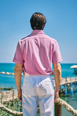 Polo Camicia Jersey Rosa Fatta a Mano