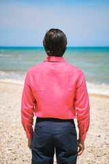 Coral Linen Capri Collar Shirt