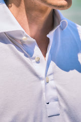 White Jersey Polo Shirt Handmade