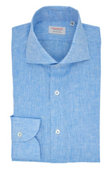 Azure Max Shirt - Italian Linen- Handmade in Italy