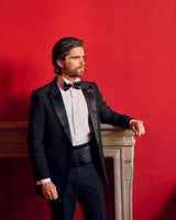 Jacquard Wing Collar Tuxedo Shirt